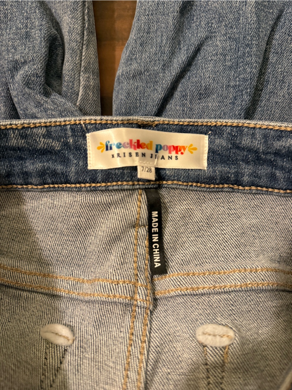 Freckled Poppy Risen Distressed Flare Bottom Jeans NWT! - Picture 3 of 6